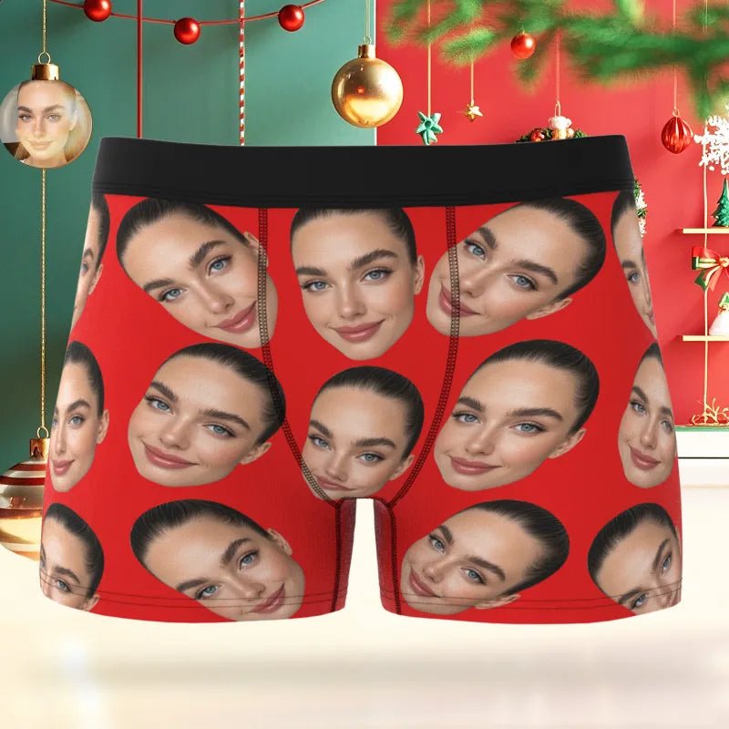 mens underwear personalized face photo holiday surprise gift for boyfriend custom style