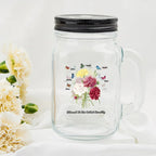 Personalized Birth Butterfly Carnation Bouquet Mason Jar with Handle Lid and Straw Mother's Day Birthday Gift for Mom Grandma 1029545 - DiyGiftly