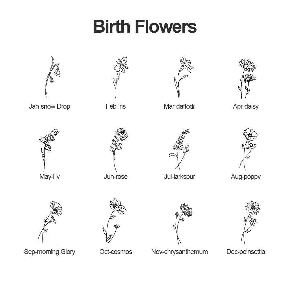 Personalized Birth Flower Jewelry Box Custom Jewelry Organizer Storage Gift for Her - DiyGiftly