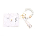 Personalized Birth Flower Leather Keychain Wristlet Wallet with Name & Beaded Bracelet, Custom Floral Wristlet Keyring, Birthday Gift for Women, Mother’s Day Gift for Mom, Wife, Grandma 1081649 - DiyGiftly