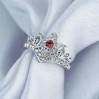 gifts for wife Love Her Always - Unique Memento - Birthstone Princess Crown Silver Ring Birthday Gift Valentine Gift - gifts