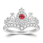 gifts for wife Love Her Always - Unique Memento - Birthstone Princess Crown Silver Ring Birthday Gift Valentine Gift - gifts