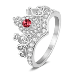 gifts for wife Love Her Always - Unique Memento - Birthstone Princess Crown Silver Ring Birthday Gift Valentine Gift - gifts