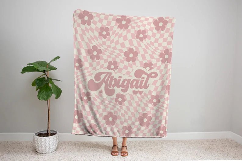 Personalized Blankets for Kids,Daisy Custom Name Blanket, Groovy One Baby Blanket, Kids Christmas Gift, Newborn Blanket, Custom Blanket 63494144 - DiyGiftly