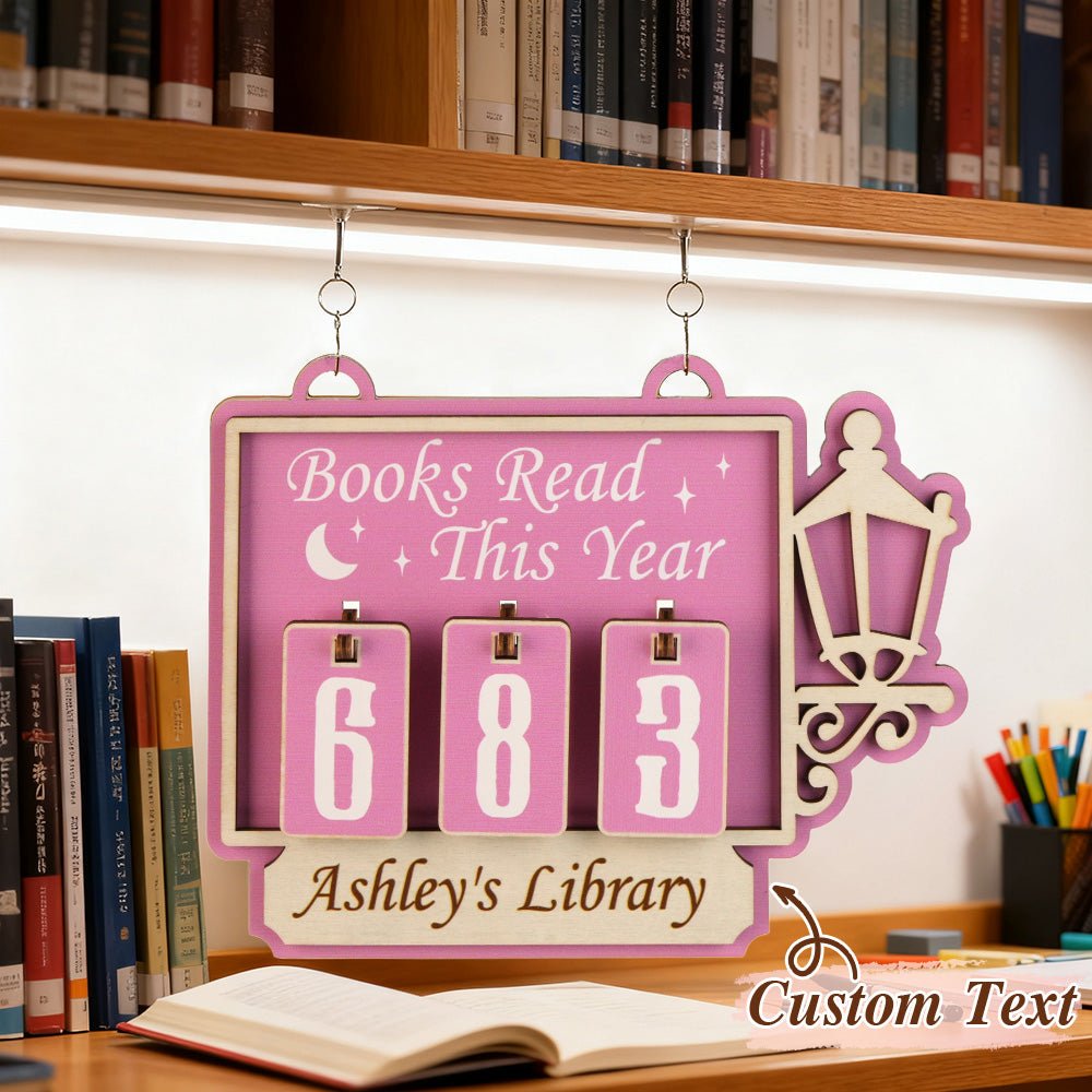Personalized Books Read Tracker Books Read This Year Bookshelf Counter Bookish Decor Bookish Gift Gift for Readers Book Lovers Gift - DiyGiftly