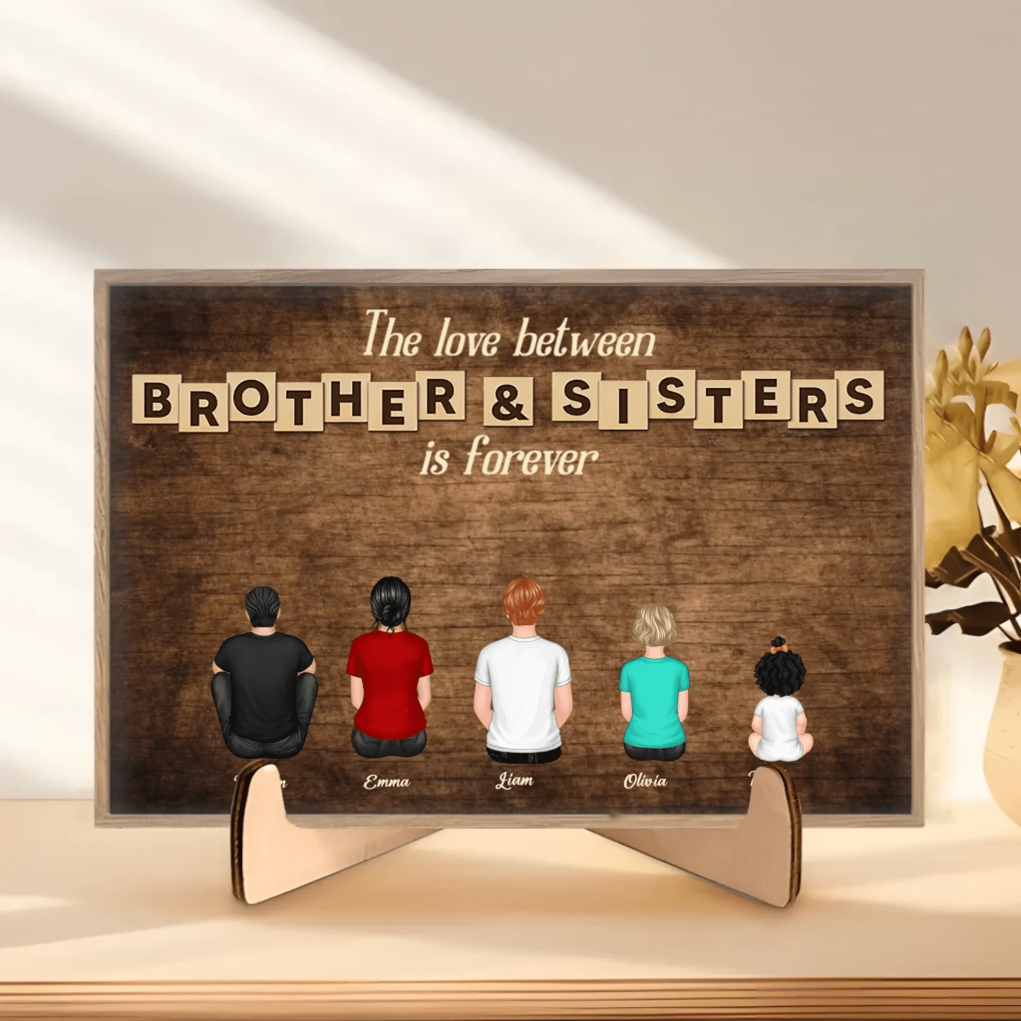 Personalized Brothers & Sisters Forever Wooden Plaque - Perfect Gift for Siblings, Memorial Keepsake 679968 - M - DiyGiftly