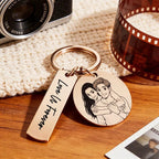 Personalized Calendar Keychain Custom Photo and Date Keyring Couple Portrait Keychain Anniversary Valentines Gift - DiyGiftly