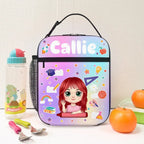 Personalized Cartoon Character Stationery Elements Insulated Lunch Bag with Name Portable Picnic Back to School Gift for Boys Girls 59825664 - DiyGiftly