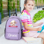 Personalized Cartoon Penguin Raccoon Animals Name Backpack with Zipper and Side Pockets Birthday Back to School Gift for Boys Girls 09810688 - DiyGiftly