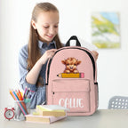 Personalized Cartoon Penguin Raccoon Animals Name Backpack with Zipper and Side Pockets Birthday Back to School Gift for Boys Girls 09810688 - DiyGiftly