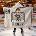 Personalized Cartoon Sport Character Soft Hooded Blanket – Custom Name & Number Ice Hockey Blanket for Players, Kids, Teens & Hockey Lovers – Cozy Birthday & Christmas Game Day Gift, Custom Athlete Character Hooded Throw 1065549 - 1065578 - DiyGiftly