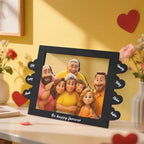 personalized cartoon style heart custom photo wooden desk decor for desk decor
