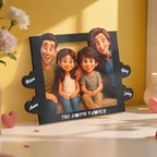 personalized cartoon style heart custom photo wooden desk decor as a housewarming gift