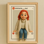 gifts for wife Your Love Story, Cartooned - Photo Frame - Personalized Cartoon Portrait Art - Social Media Style Display - 1s