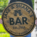 Personalized Carved Bar Signs – Custom Name & Logo Wood Wall Art, Home Bar, Man Cave, Kitchen & Game Room Decor, Bar Owner Gift, Party & Housewarming Present, Personalized Pub Sign 99104768 - DiyGiftly