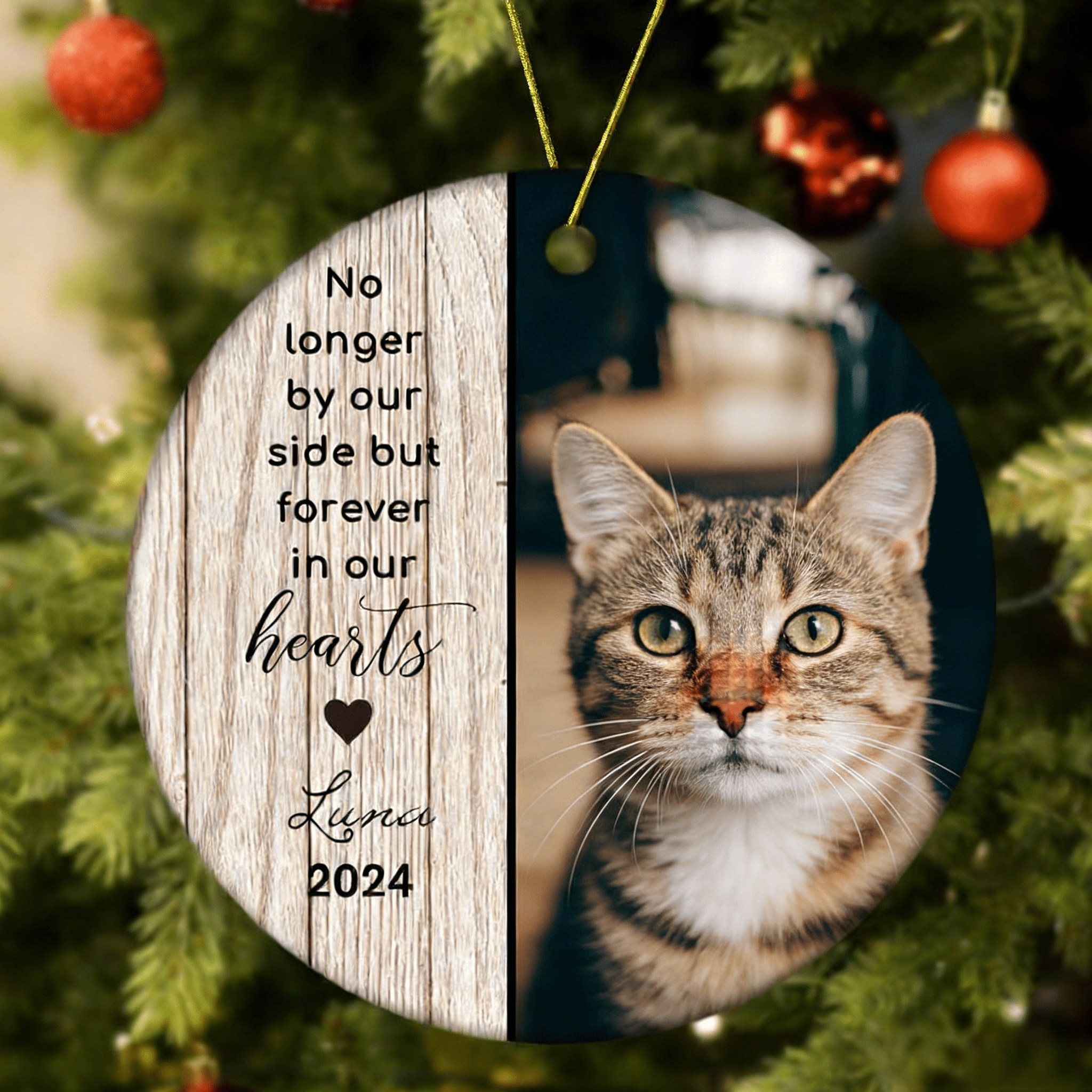 Acrylic Personalized Cat Photo Christmas Ornament Loss of Cat Gift for