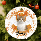 personalized cat photo ornament memorial christmas tree keepsake loss of cat gift