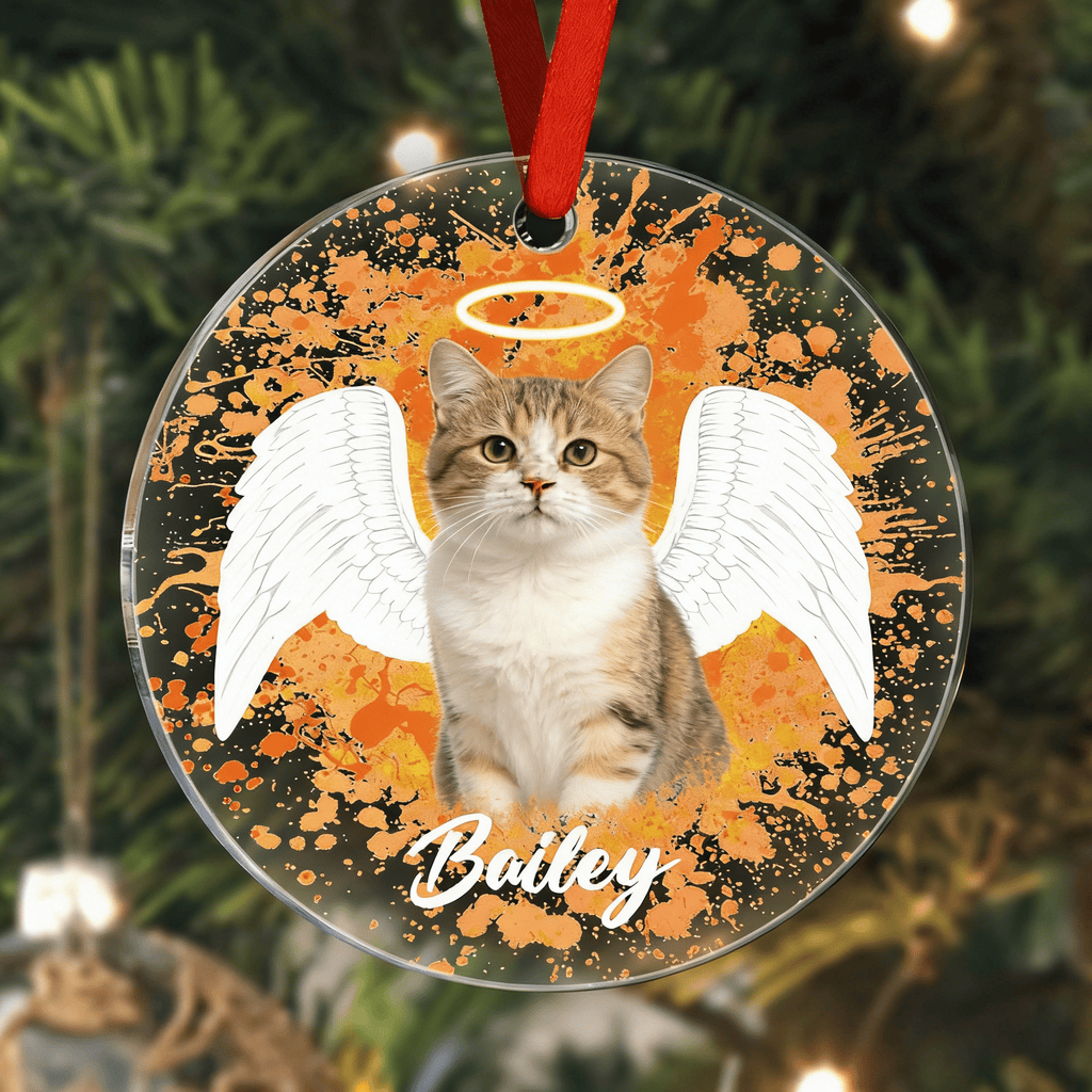 memorial christmas tree keepsake personalized cat photo ornament loss of cat gift
