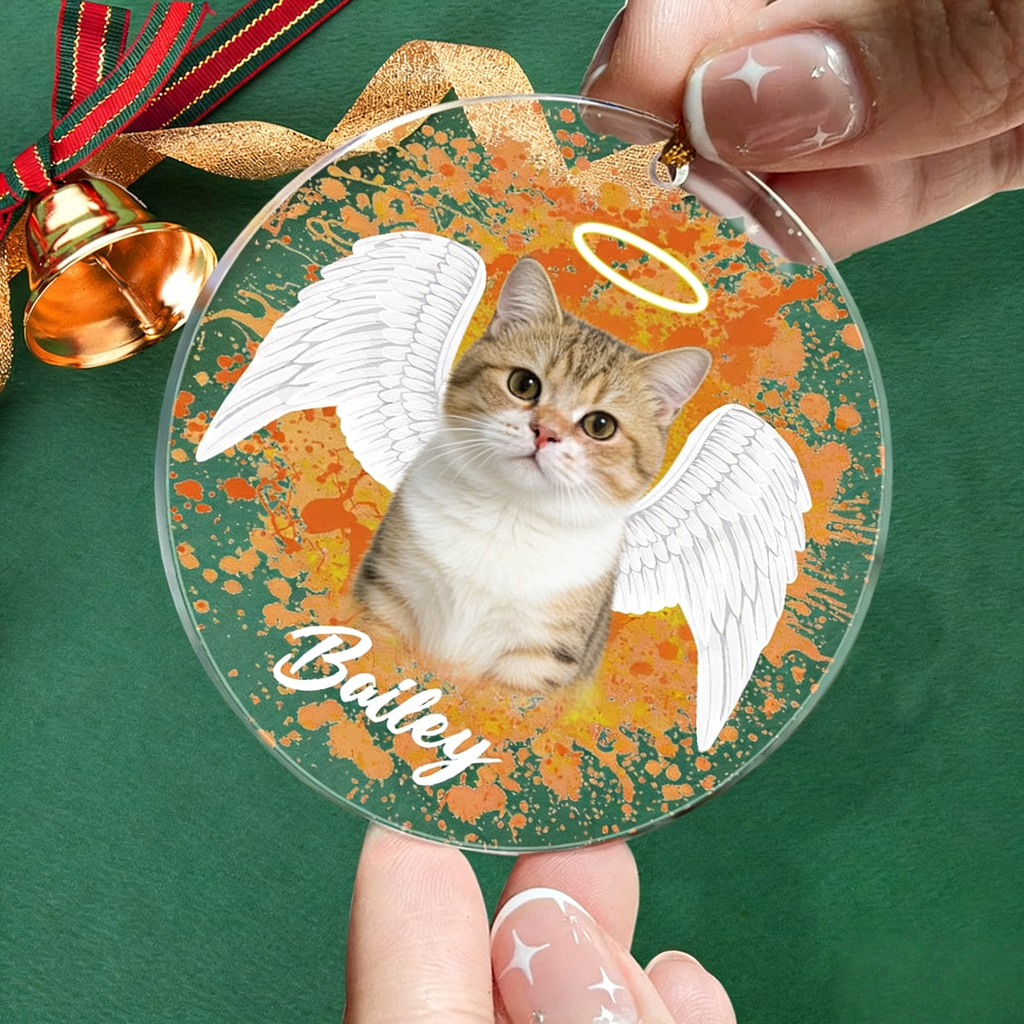 personalized cat photo ornament loss of cat gift memorial christmas tree keepsake