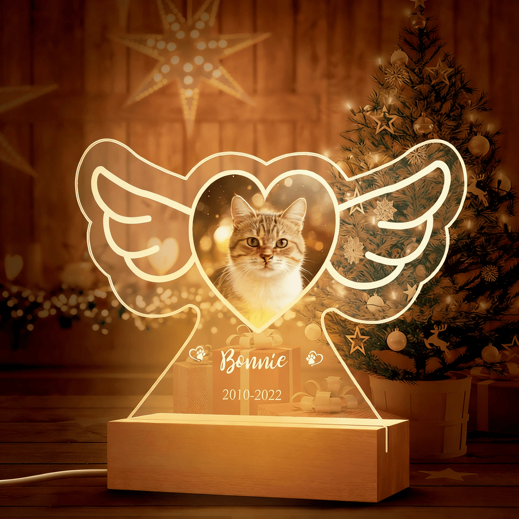 loss of cat gift custom photo and name cat led night light gentle nighttime comfort