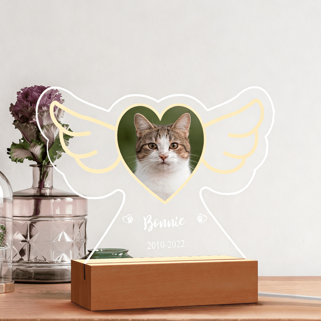 custom photo and name cat led night light loss of cat gift gentle nighttime comfort