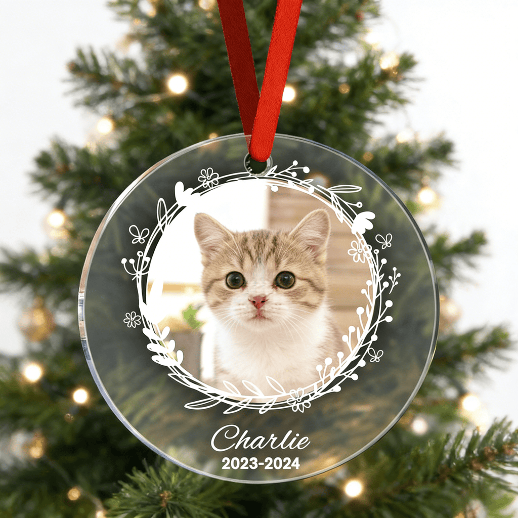 display keepsake custom photo and name cat ornament loss of cat gift