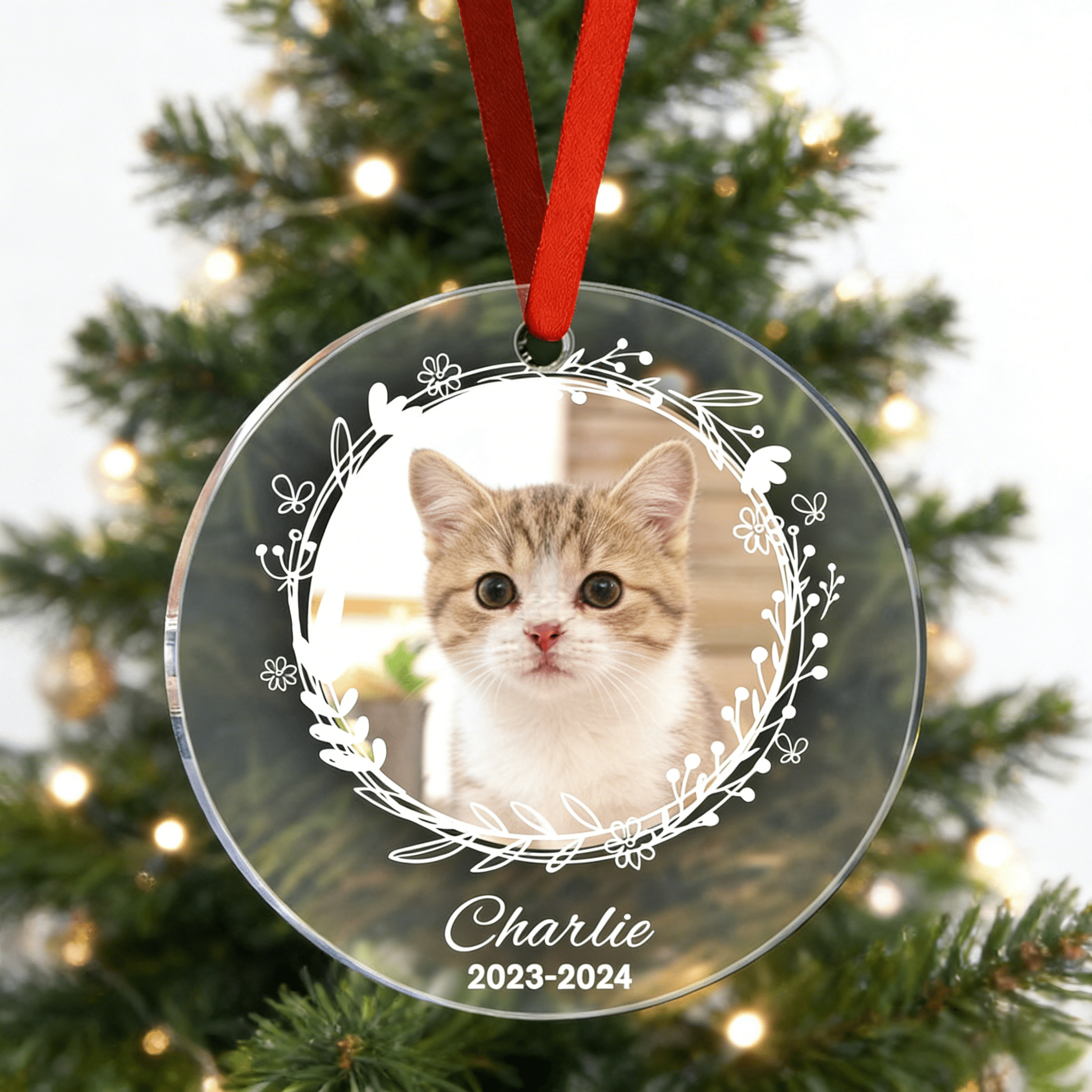 display keepsake custom photo and name cat ornament loss of cat gift