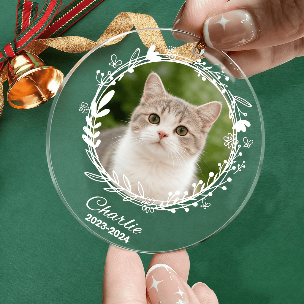 custom photo and name cat ornament loss of cat gift display keepsake