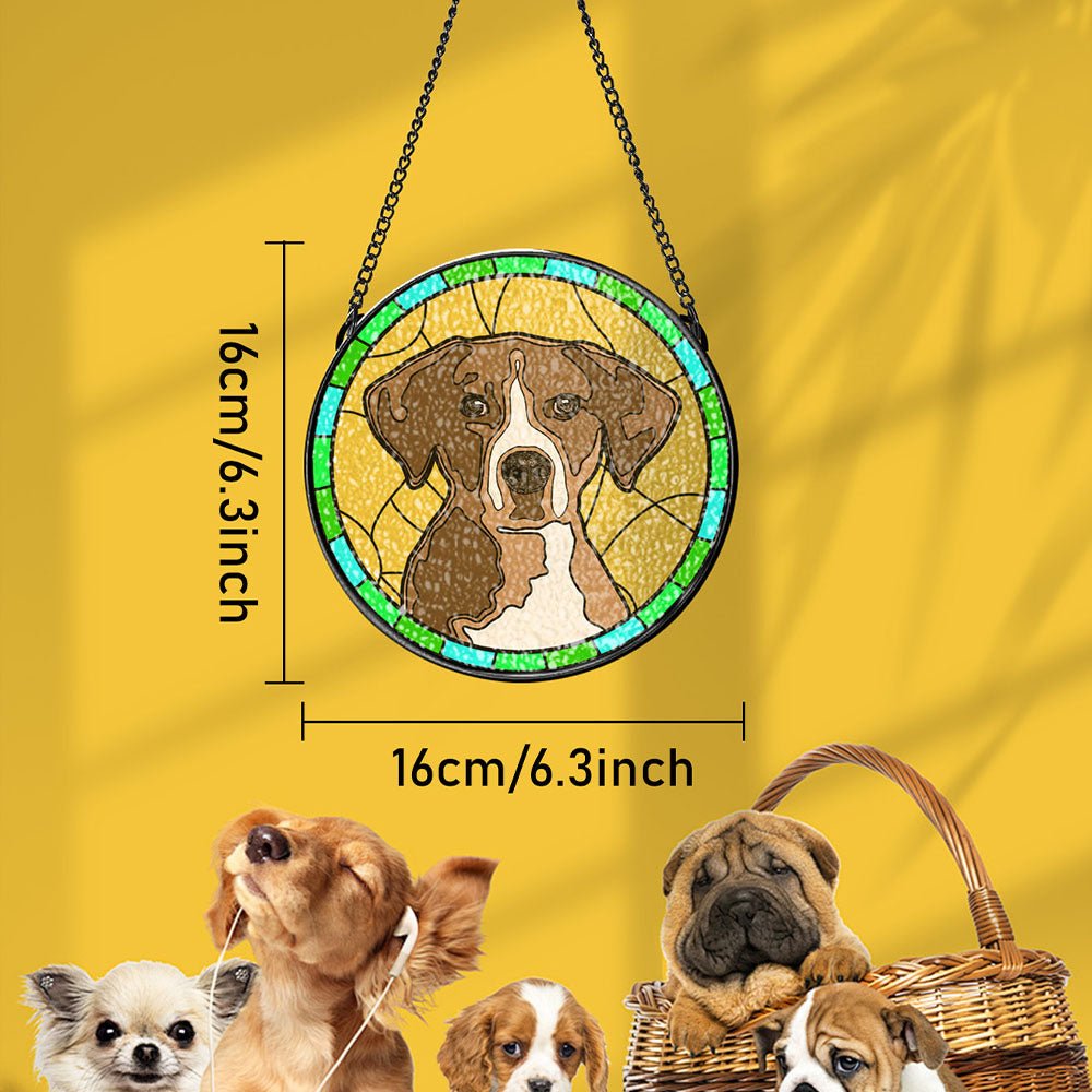 Personalized Cat Portrait Stained Glass Suncatcher Cat Memorial Gifts for Cat Lovers
