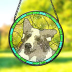 Personalized Cat Portrait Stained Glass Suncatcher Memorial Window Light Catcher