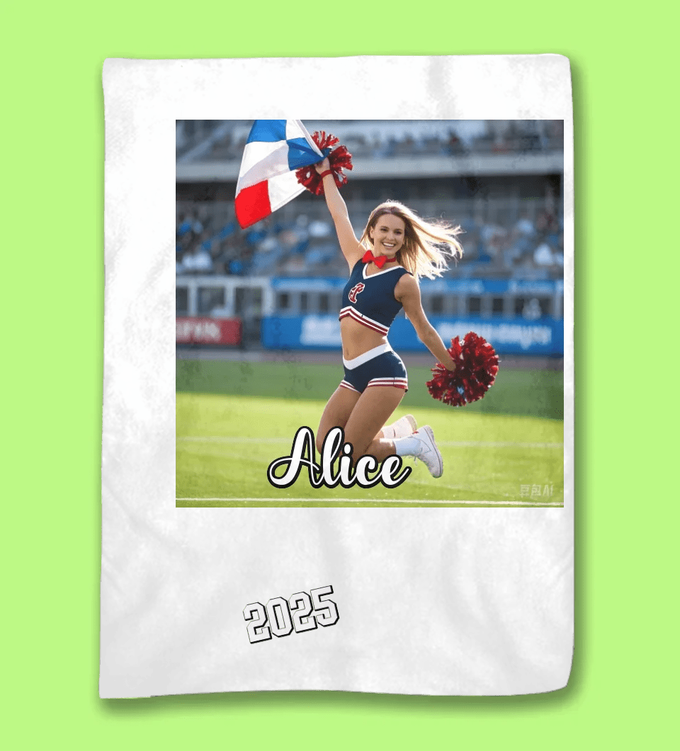 Personalized Cheerleader Megaphone Soft Photo Throw Blanket with Name and Year Game Day Home Decor Birthday Cheer Team Gift for Cheerleaders 741986 - DiyGiftly