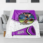 Personalized Cheerleader Megaphone Soft Photo Throw Blanket with Name and Year Game Day Home Decor Birthday Cheer Team Gift for Cheerleaders 741986 - DiyGiftly