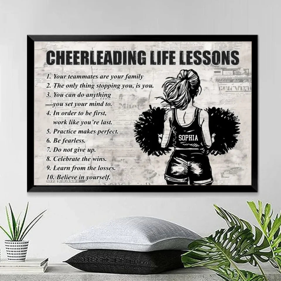 Personalized Cheerleading Life Lessons Girl Poster - Gift For Cheerleading Lovers 746324 - 746340 - DiyGiftly