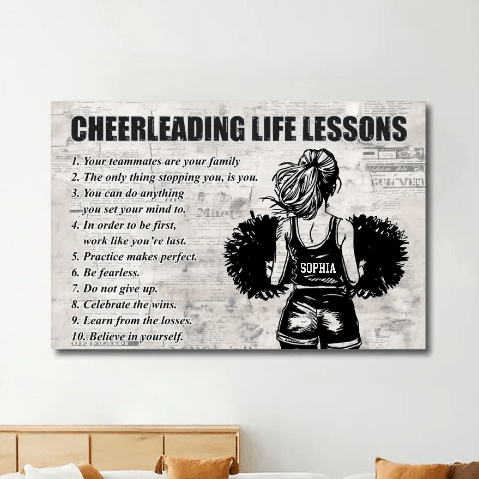 Personalized Cheerleading Life Lessons Girl Poster - Gift For Cheerleading Lovers 746324 - 746340 - DiyGiftly
