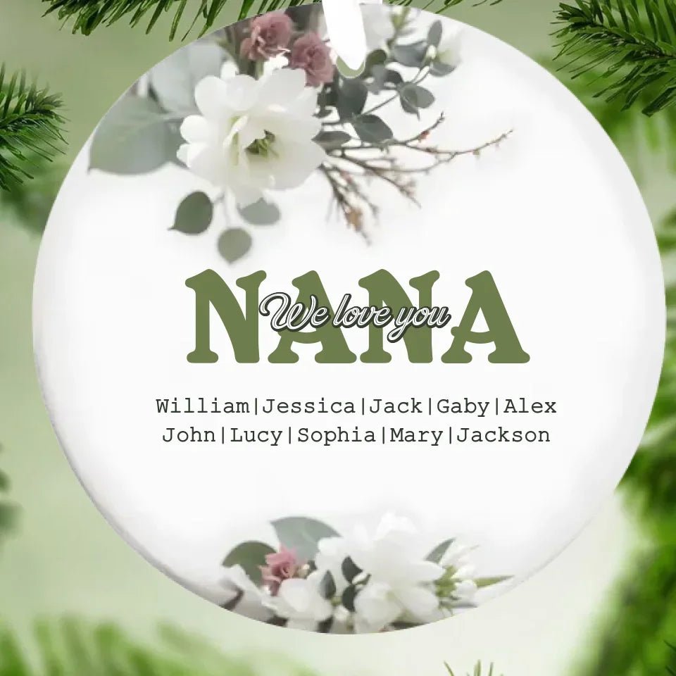christmas tree keepsake ornament personalized names custom name design christmas gift