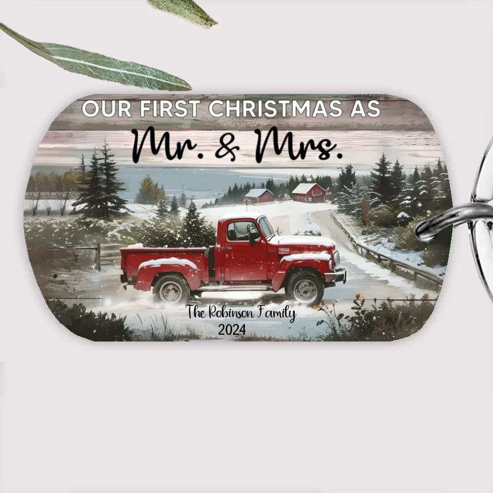 Personalized Christmas Red Truck Gift - Married Couple Acrylic Keychain 737745 - DiyGiftly
