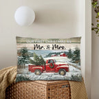 Personalized Christmas Red Truck Gift Married Couple Decor Pillow 715627 - B - DiyGiftly