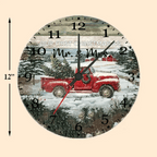 Personalized Christmas Red Truck Gift Married Couple Wall Clock 743211 - DiyGiftly