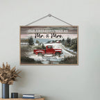 Personalized Christmas Red Truck Gift - Married Couple Wooden Plaque 730886 - DiyGiftly