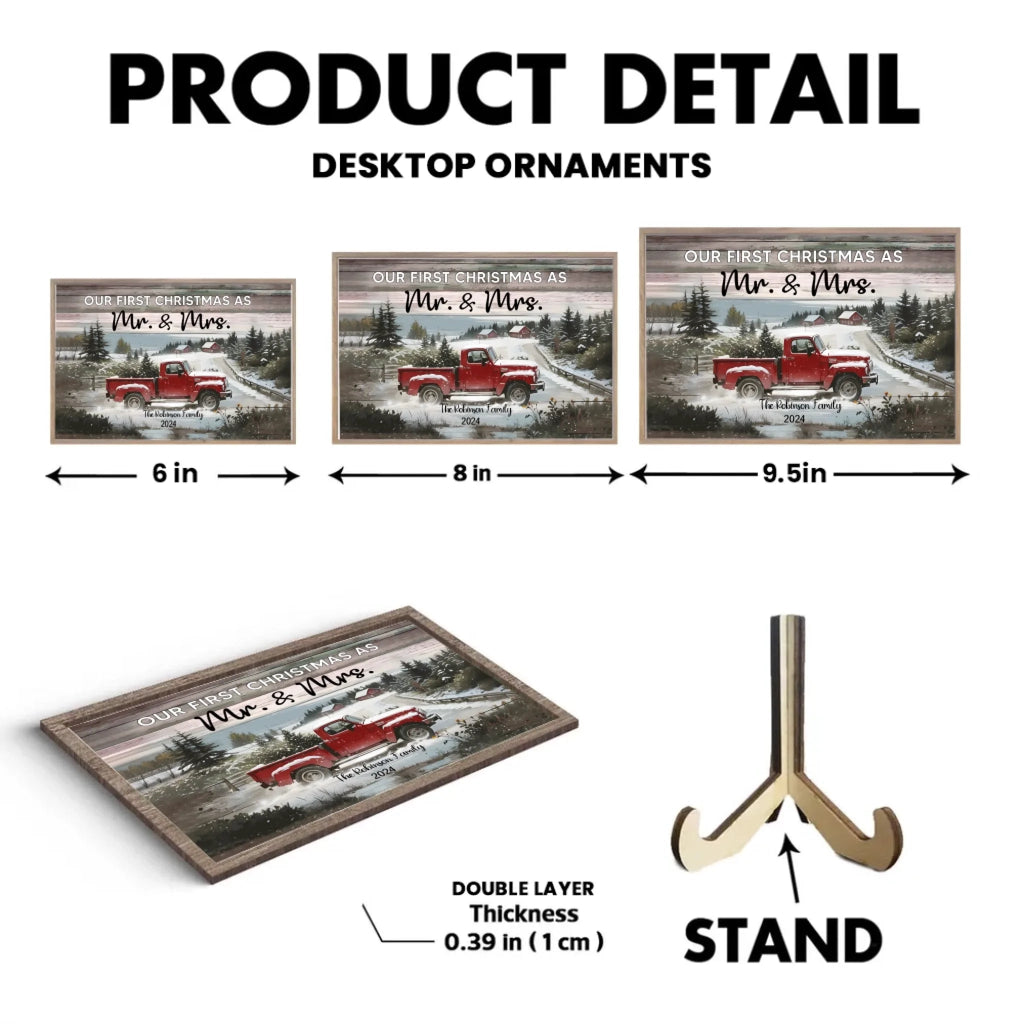 Personalized Christmas Red Truck Gift - Married Couple Wooden Plaque 730886 - DiyGiftly