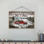 Personalized Christmas Red Truck Gift - Married Couple Wooden Plaque 730886 - DiyGiftly