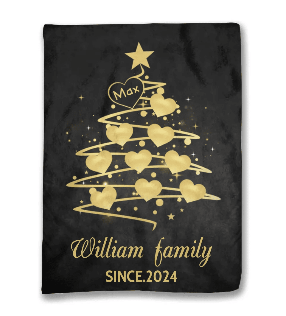 Personalized Christmas Version Family Blanket 733596 - DiyGiftly