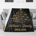Personalized Christmas Version Family Blanket 733596 - DiyGiftly