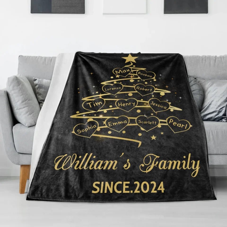 Personalized Christmas Version Family Blanket 733596 - DiyGiftly