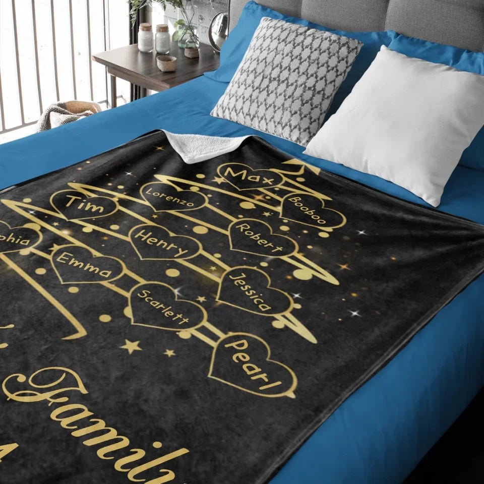 Personalized Christmas Version Family Blanket 733596 - DiyGiftly