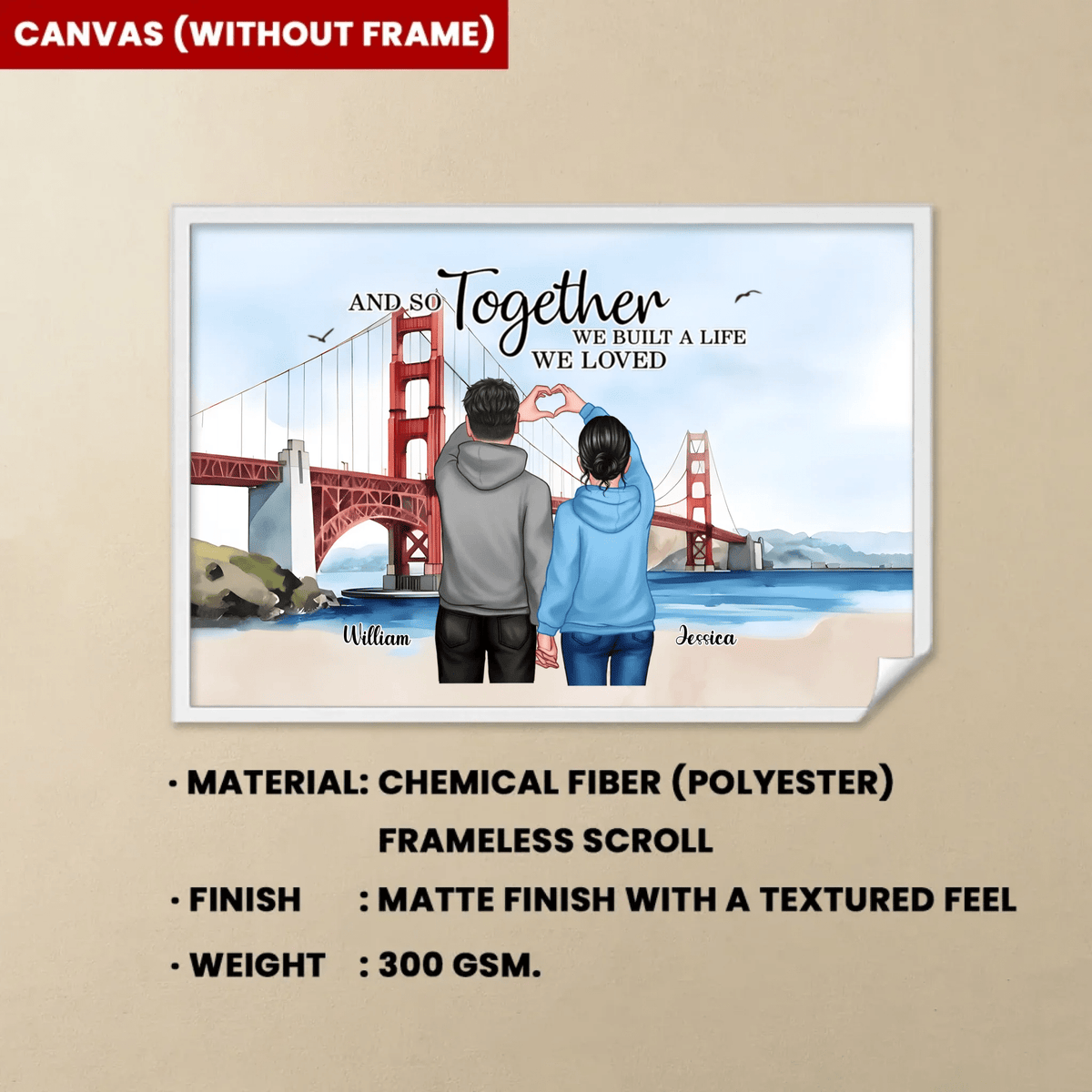 Personalized Couple Bridge Landscape Poster, Valentine's Day Gift, Anniversary Gift for Couples 746633 - 746755 - DiyGiftly