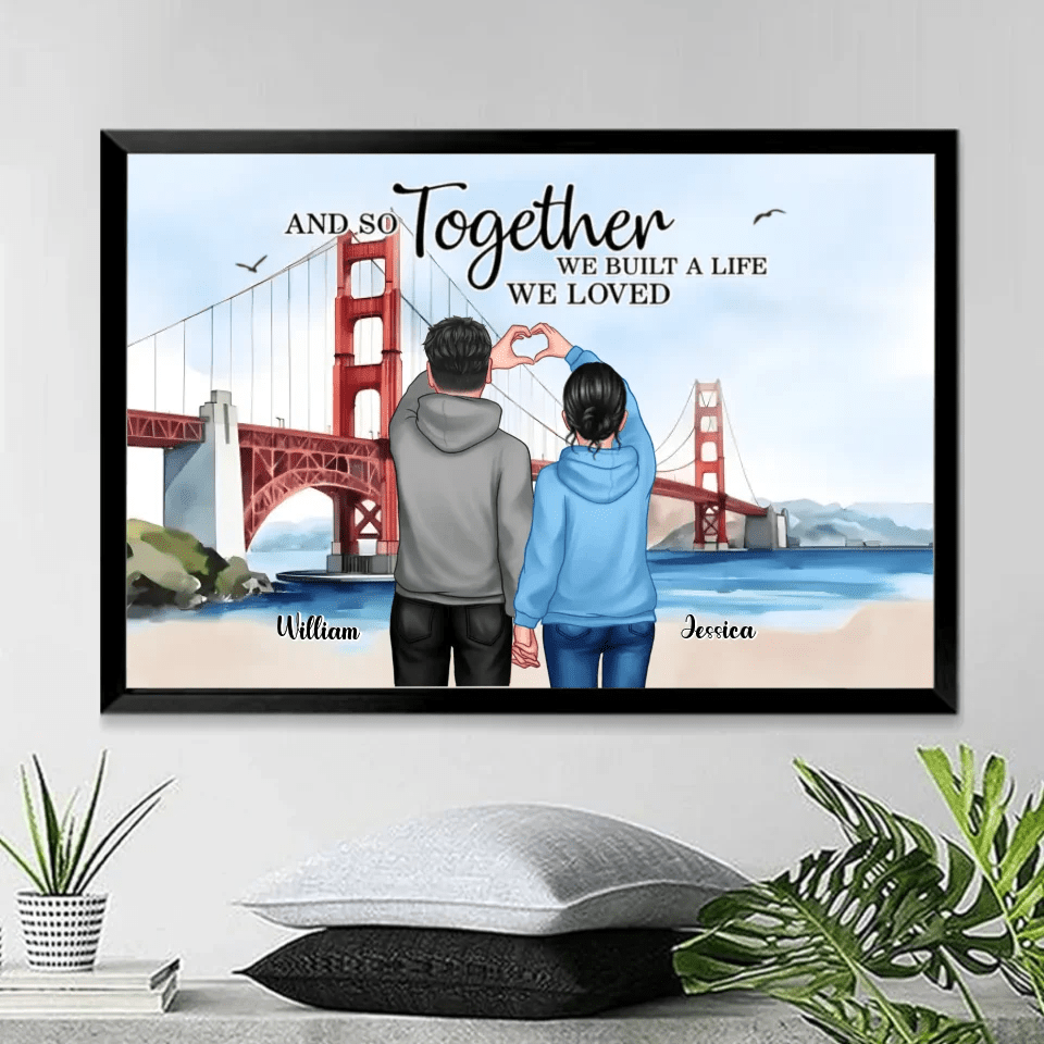 Personalized Couple Bridge Landscape Poster, Valentine's Day Gift, Anniversary Gift for Couples 746633 - 746755 - DiyGiftly