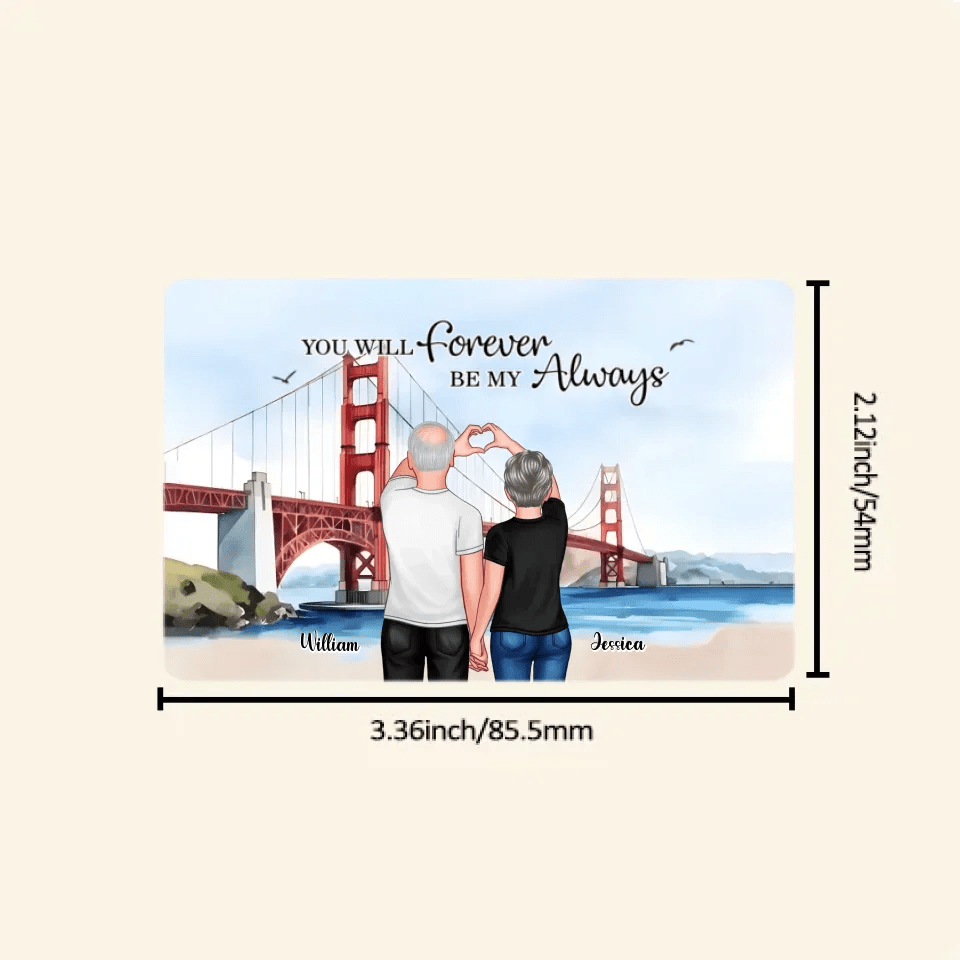 Personalized Couple Bridge Landscape Wallet Card, Valentine's Day Gift, Anniversary Gift for Couples 746755 - Q - DiyGiftly