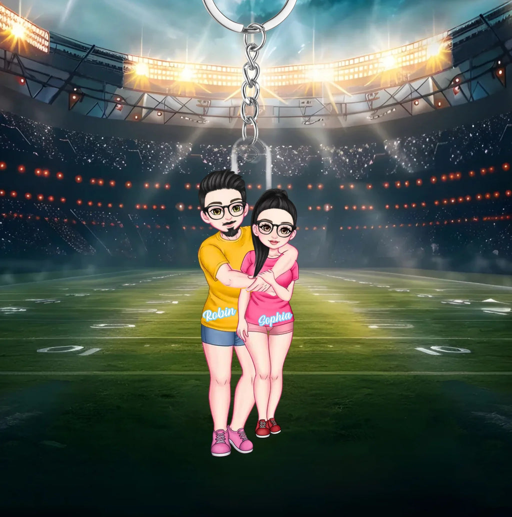 Personalized Couple Cartoon Hugging Acrylic Keychain with Name – A Heartwarming Gift for Couples, Perfect for Valentine’s Day, Anniversaries, or Special Occasions, Unique Bag Charm Keepsake 1098067 - DiyGiftly