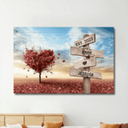 Personalized Couple Gift Heart Tree Name Sign Poster 756969 - DiyGiftly